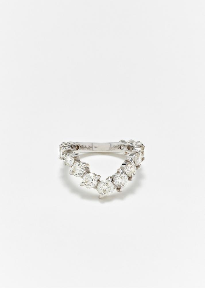 yvonne léon alliance maxi vague diamants or blanc