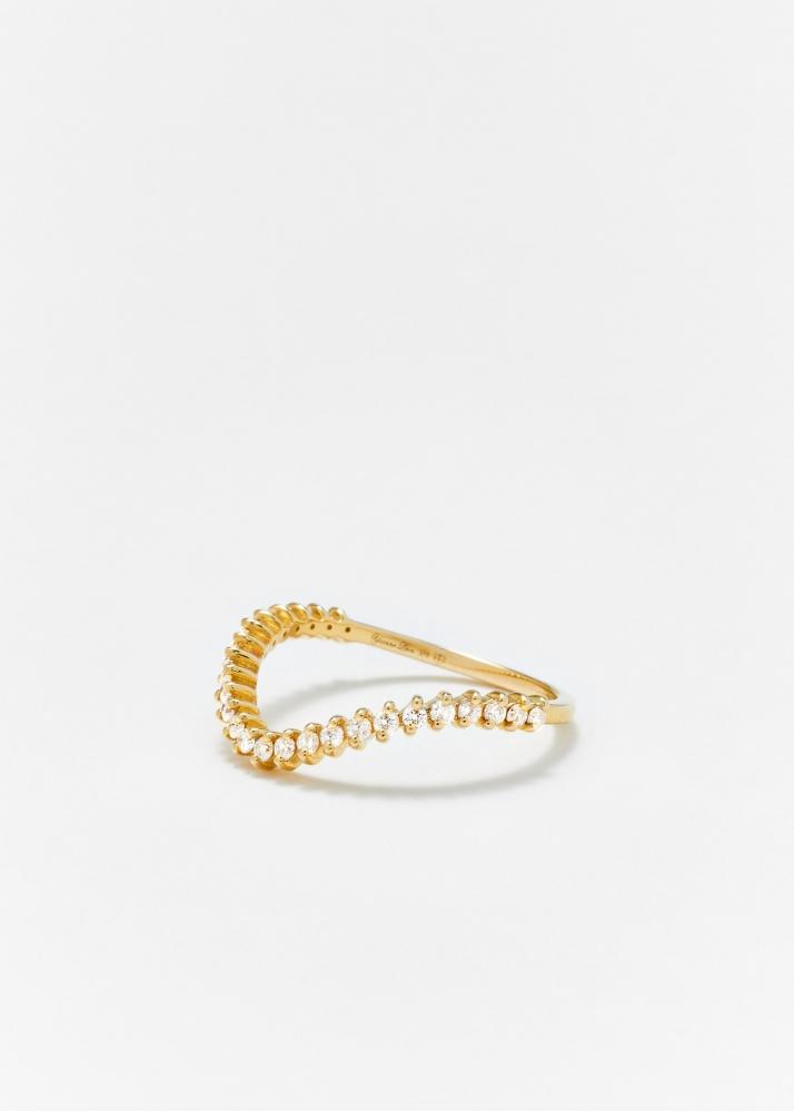 Yvonne Léon Alliance Mini Vague Or Jaune