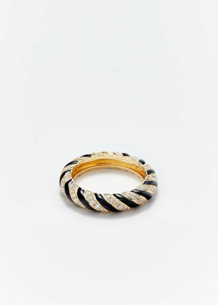 yvonne léon alliance torsade email noir or jaune