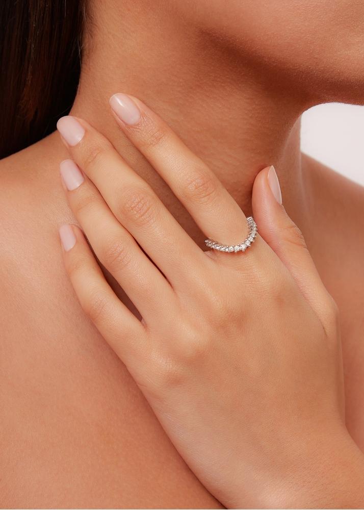 Yvonne Léon Alliance Vague Diamants Or Blanc