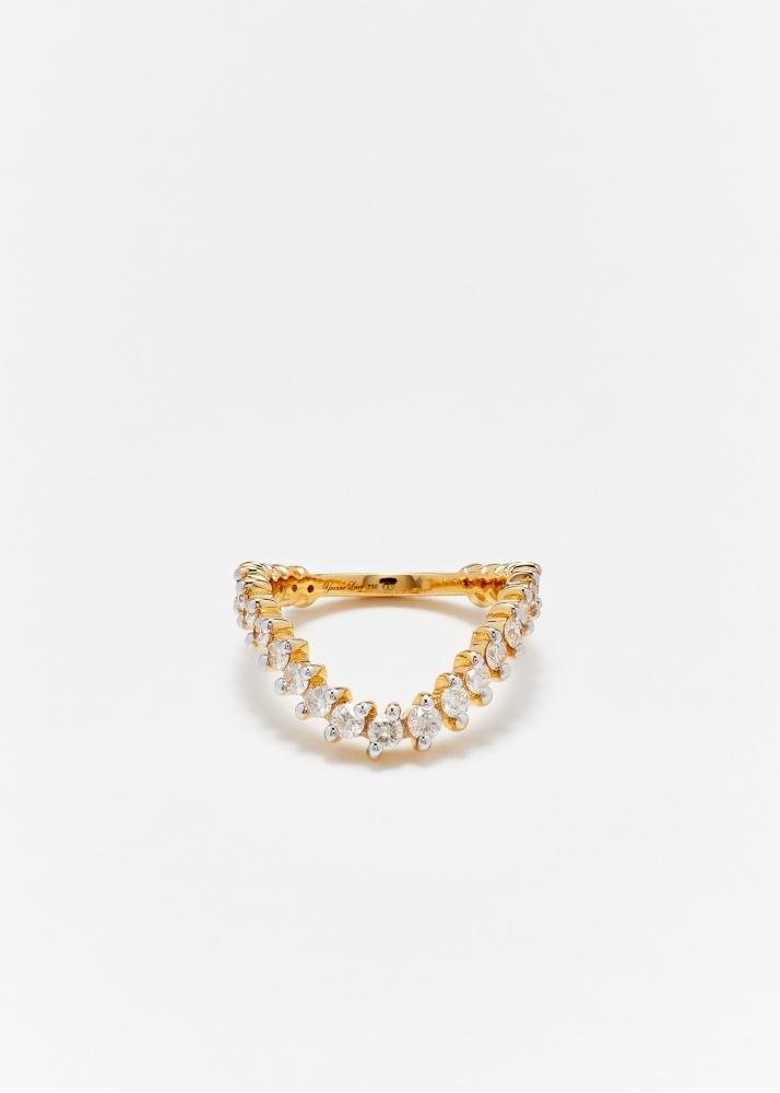 yvonne léon alliance vague diamants or jaune