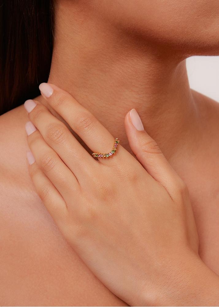 Yvonne Léon Alliance Vague Rainbow Or Jaune