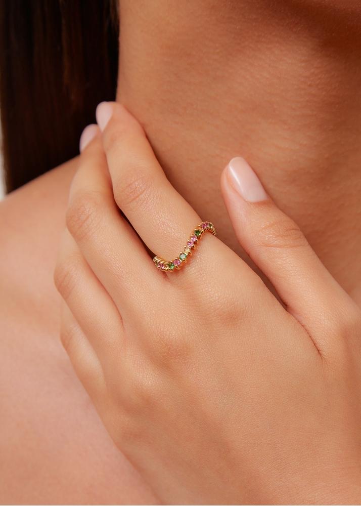 Yvonne Léon Alliance Vague Rainbow Or Jaune