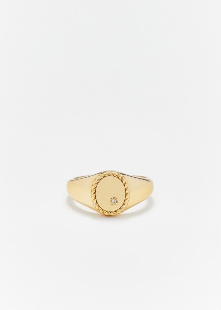 yvonne léon baby chevalière ovale or jaune