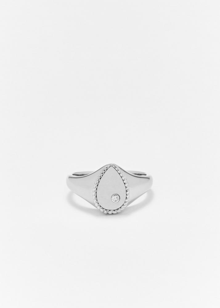 yvonne léon baby chevalière poire or blanc