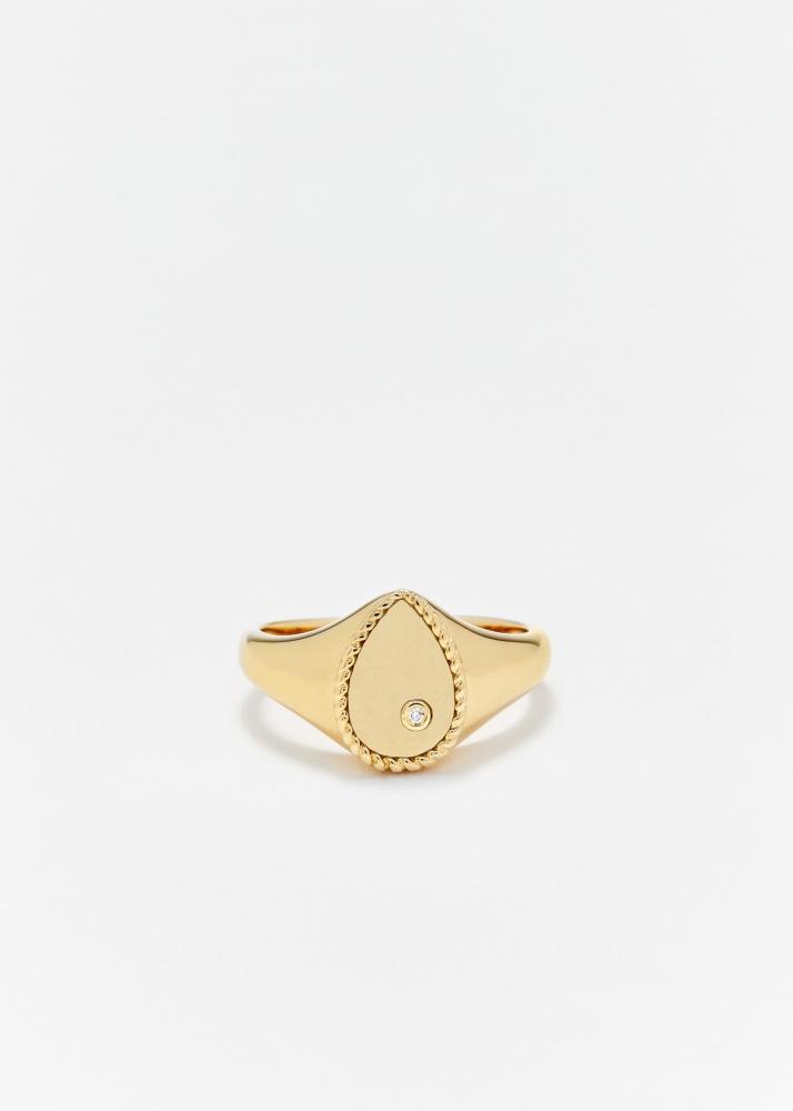 yvonne léon baby chevalière poire or jaune