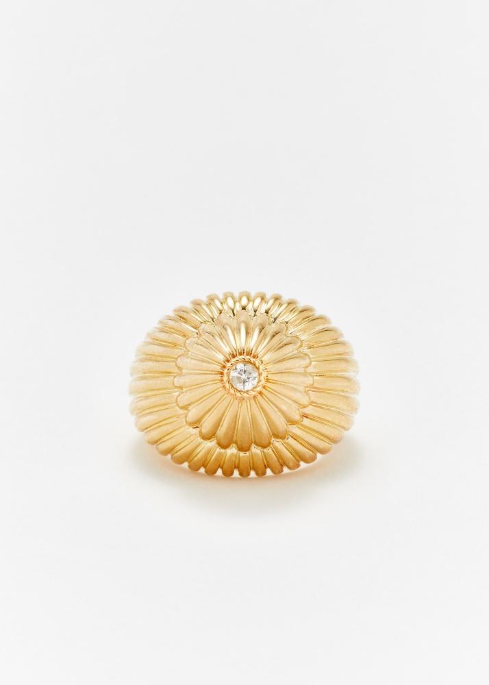 yvonne léon bague cannelee gm or jaune