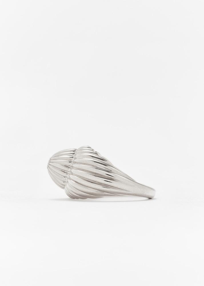 Yvonne Léon Bague Cannelee Pm Or Blanc