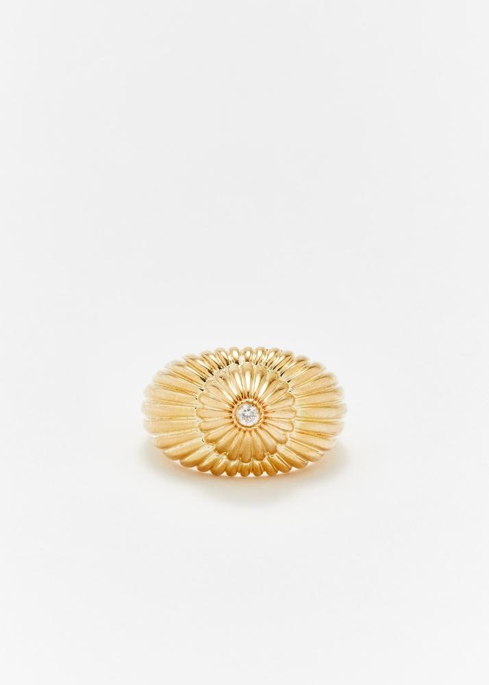 yvonne léon bague cannelee pm or jaune