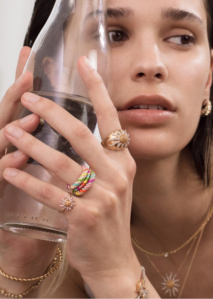 Yvonne Léon Bague Dôme Soleil Or Jaune