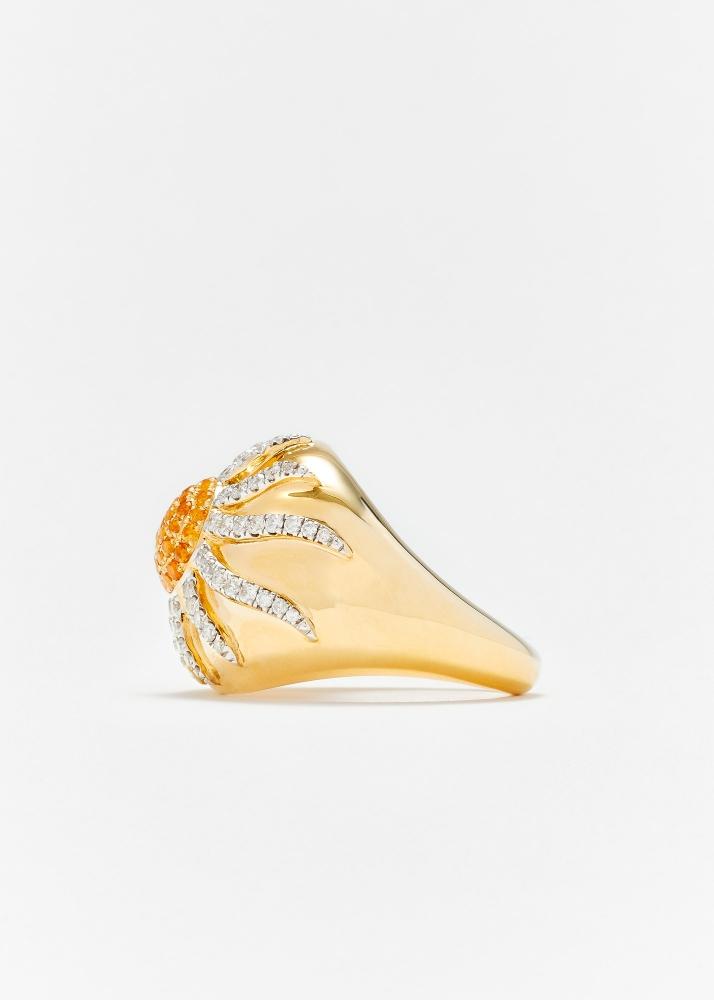 Yvonne Léon Bague Dôme Soleil Or Jaune