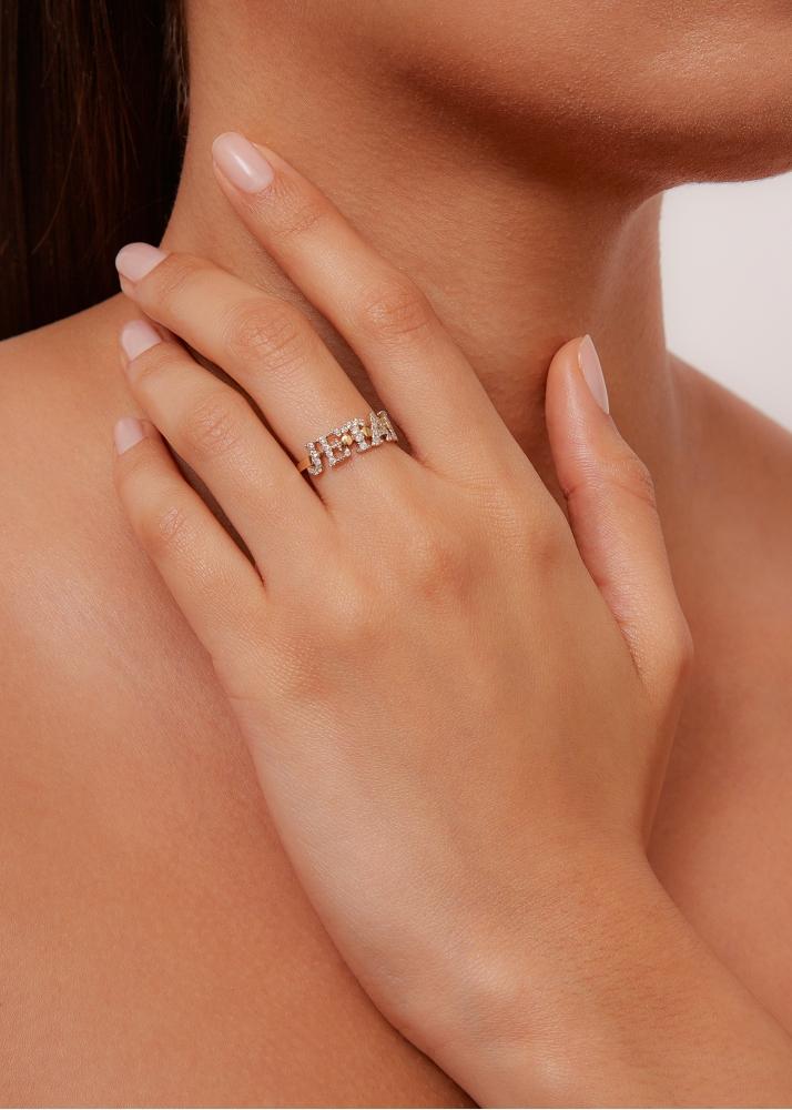 Yvonne Léon Bague Je T'aime Diamants Or Jaune