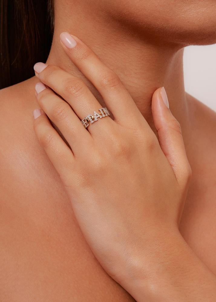 Yvonne Léon Bague Je T'aime Diamants Or Jaune