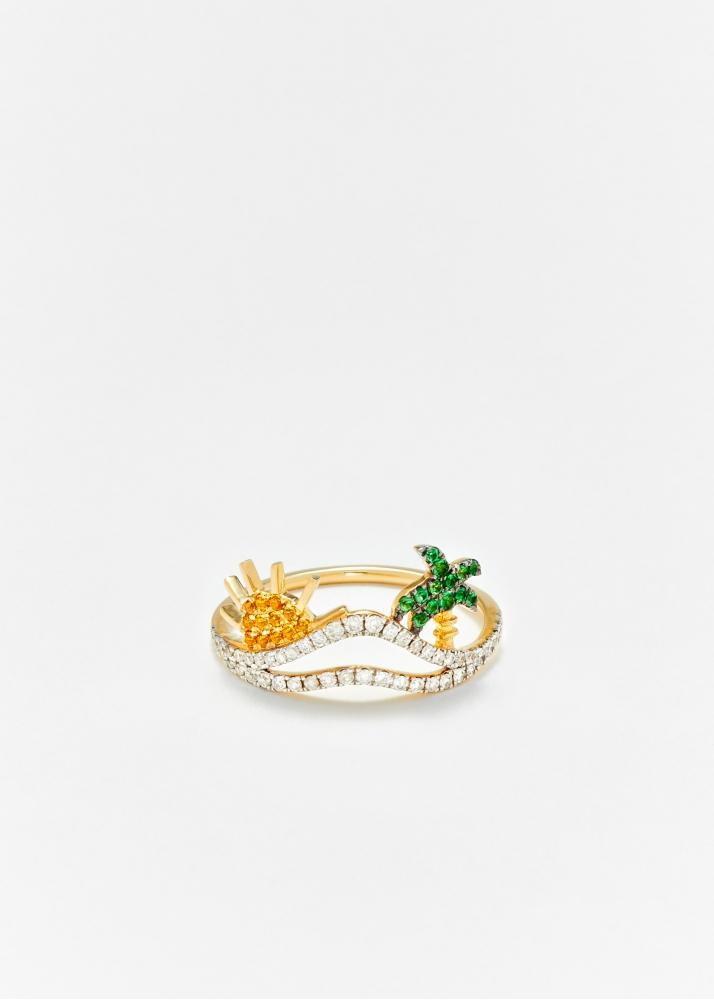 yvonne léon bague la plage or jaune