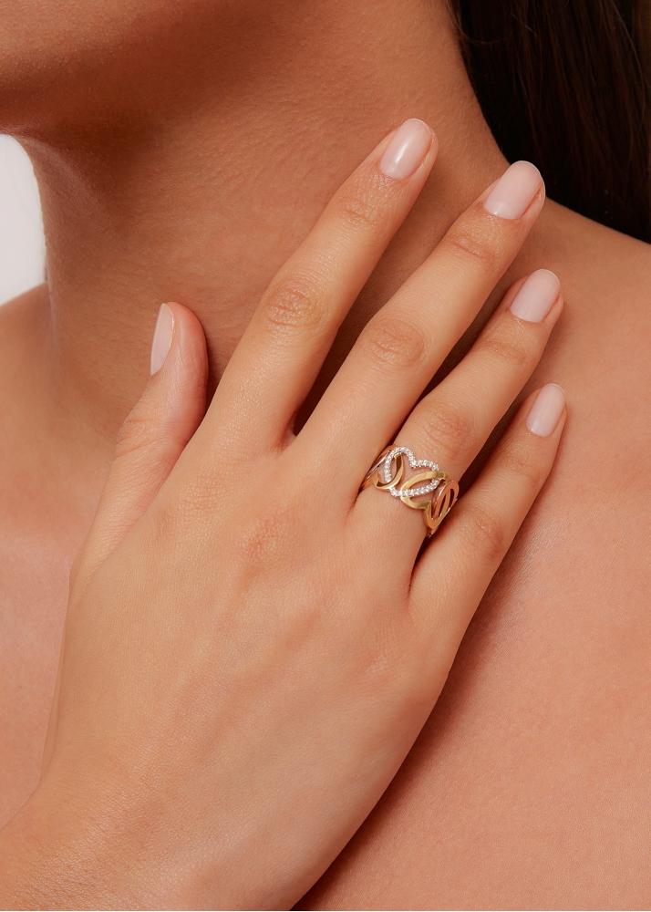 Yvonne Léon Bague Maille Cœur 3 Ors