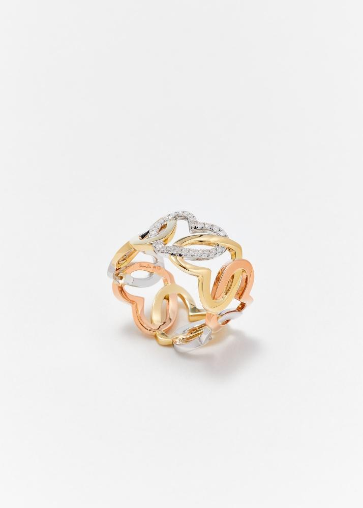 Yvonne Léon Bague Maille Cœur 3 Ors