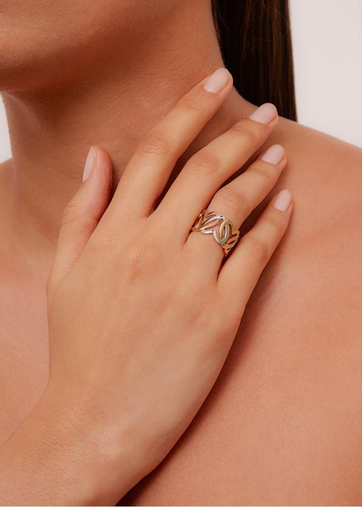 Yvonne Léon Bague Maille Cœur 3 Ors