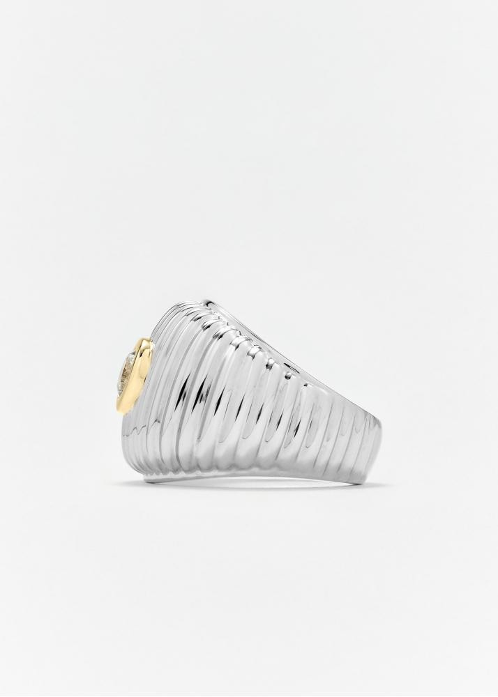 Yvonne Léon Bague Maxi Berlingot Or Blanc