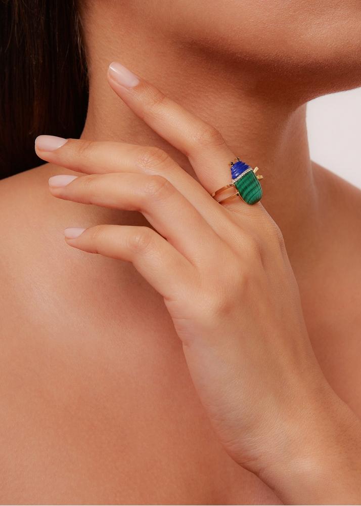 Yvonne Léon Bague Scarabée Or Jaune