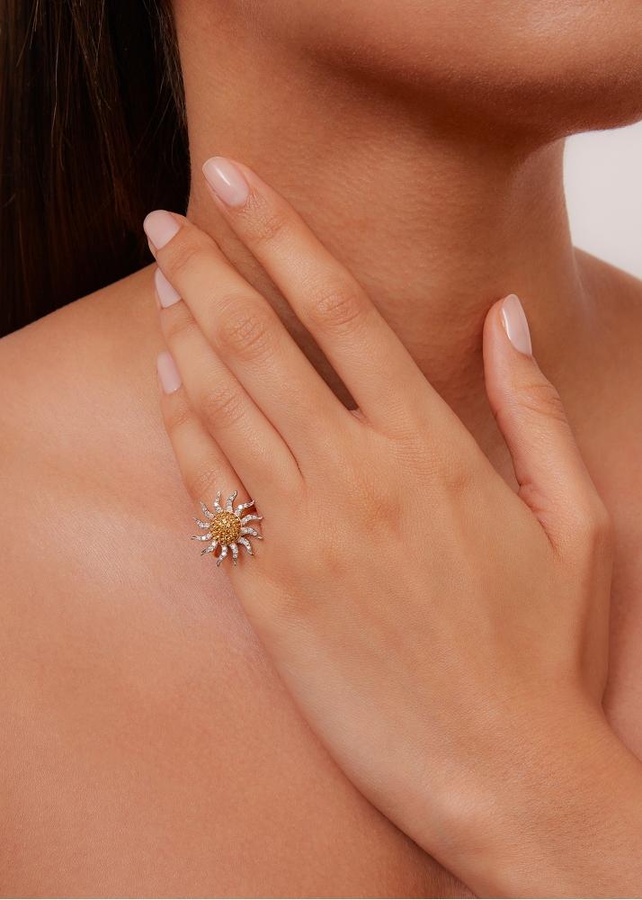 Yvonne Léon Bague Soleil Or Jaune