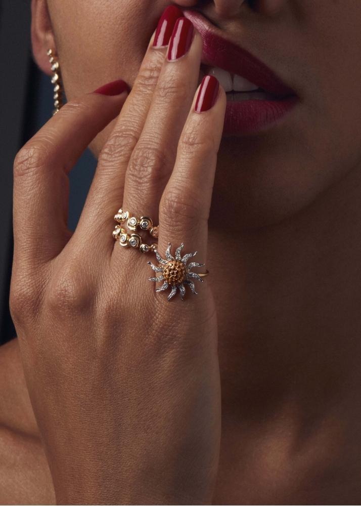 Yvonne Léon Bague Soleil Or Jaune