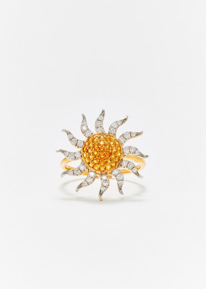 yvonne léon bague soleil or jaune