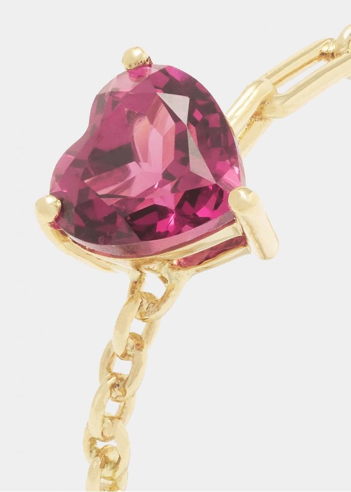 Yvonne Léon Bague Solitaire Coeur Rose Or Jaune