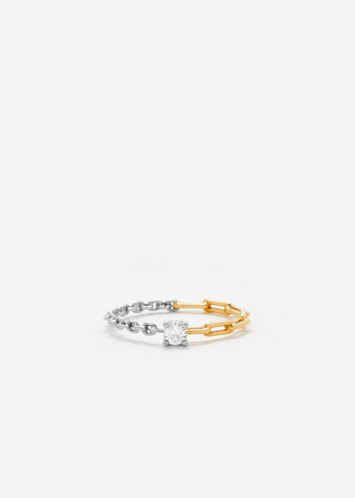 yvonne léon bague solitaire diamant rond pm 2 ors