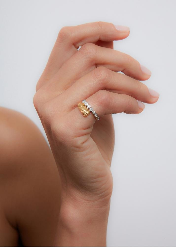 Yvonne Léon Bague Toi & Moi Diamants Cannage 2 Ors