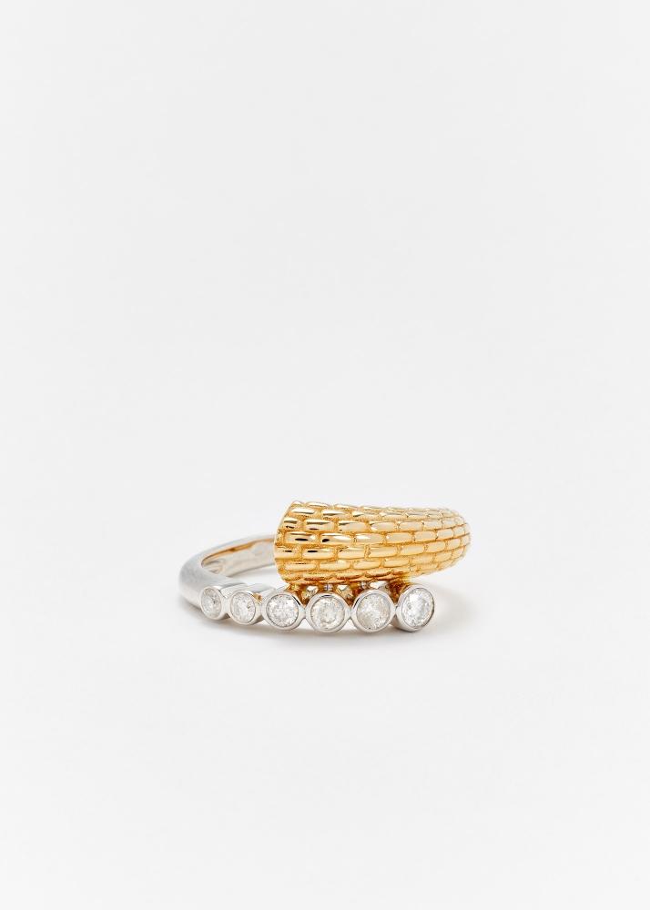 yvonne léon bague toi & moi diamants cannage 2 ors