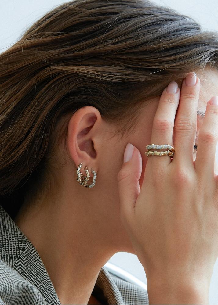 Yvonne Léon Bague Twistée Full Diamants Or Jaune