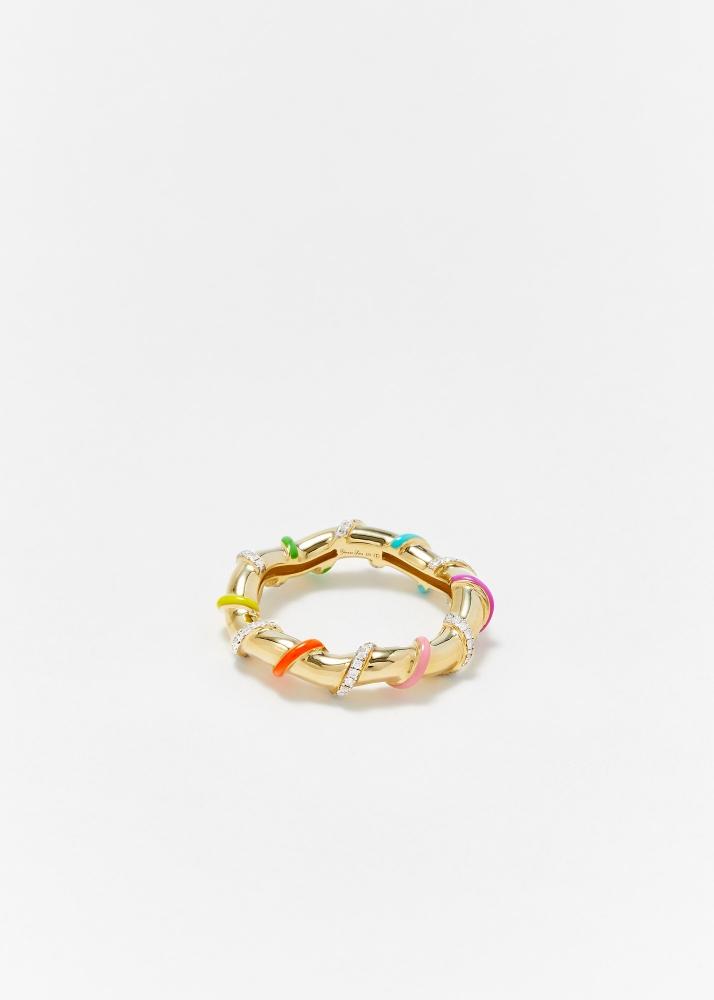 yvonne léon bague twistée rainbow or jaune