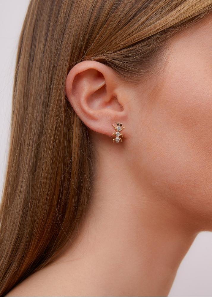 Yvonne Léon Boucle D'oreille Fourmi Or Jaune