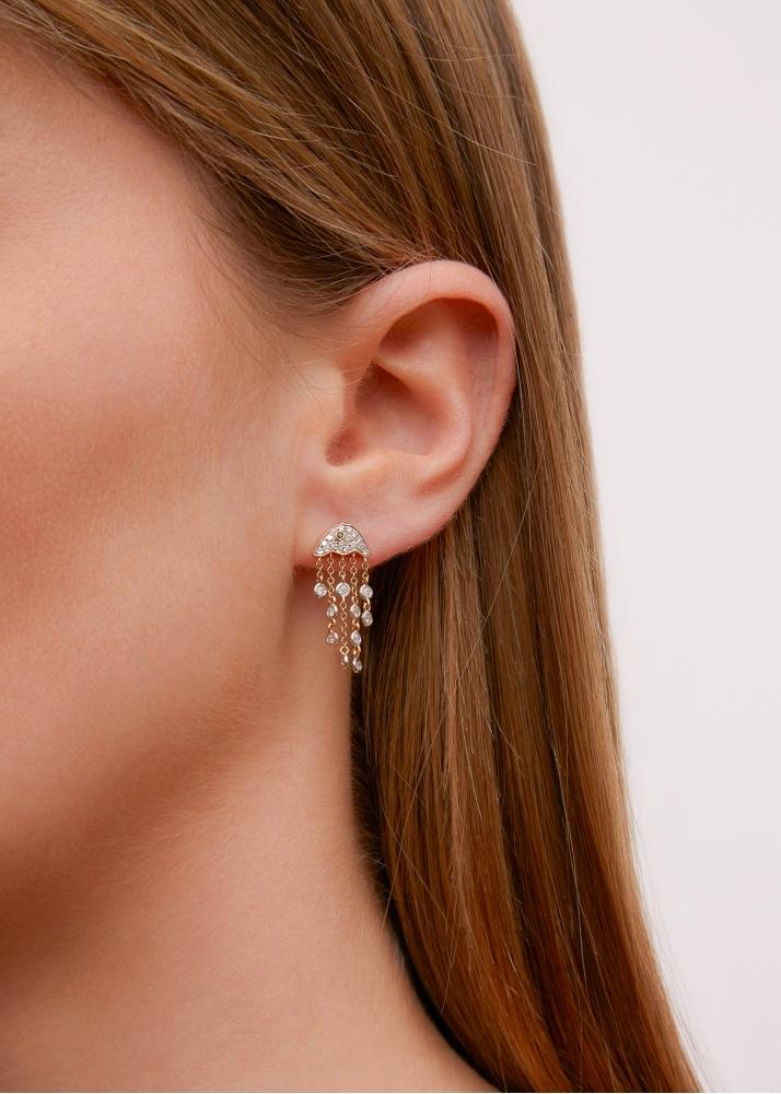Yvonne Léon Boucle D'oreille Méduse Diamants 2 Ors