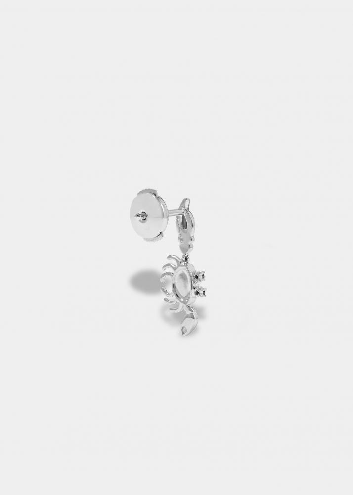 Yvonne Léon Boucle D'oreille Mini Crabe Or Blanc