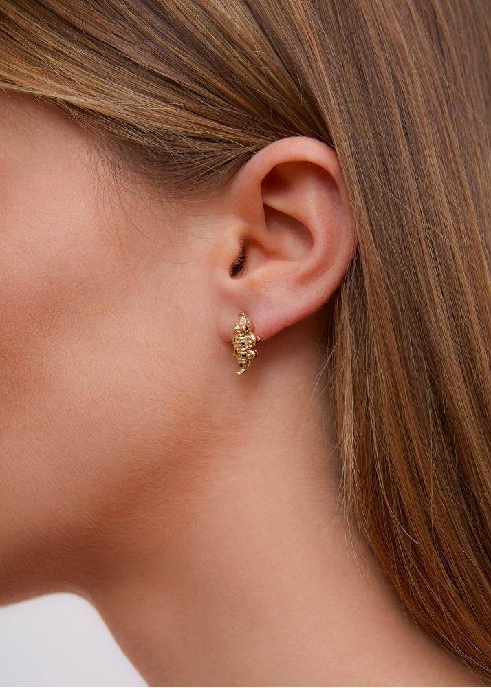 Yvonne Léon Boucle D'oreille Mini Croco Or Jaune