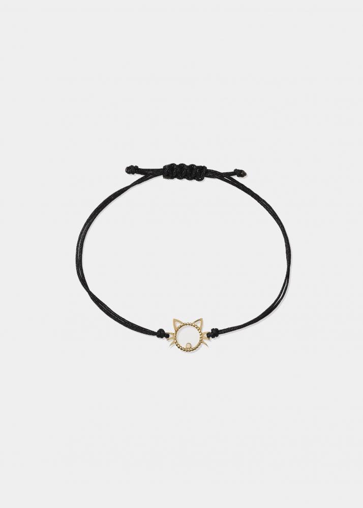 yvonne léon bracelet fil chat noir or jaune