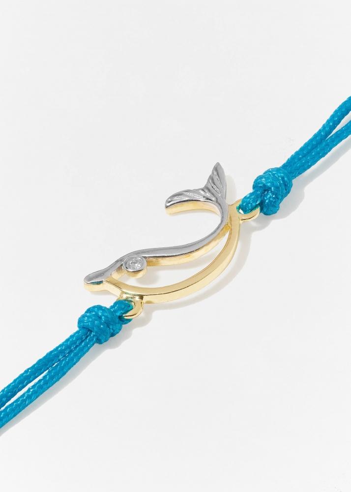 Yvonne Léon Bracelet Fil Dauphin Turquoise 2 Ors