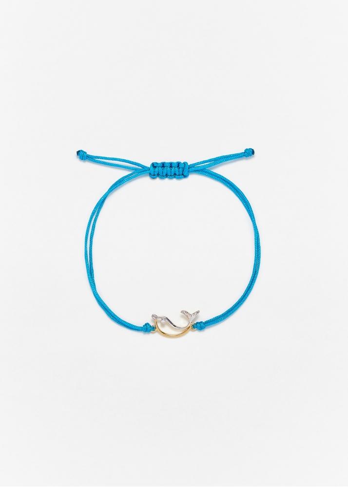 yvonne léon bracelet fil dauphin turquoise 2 ors