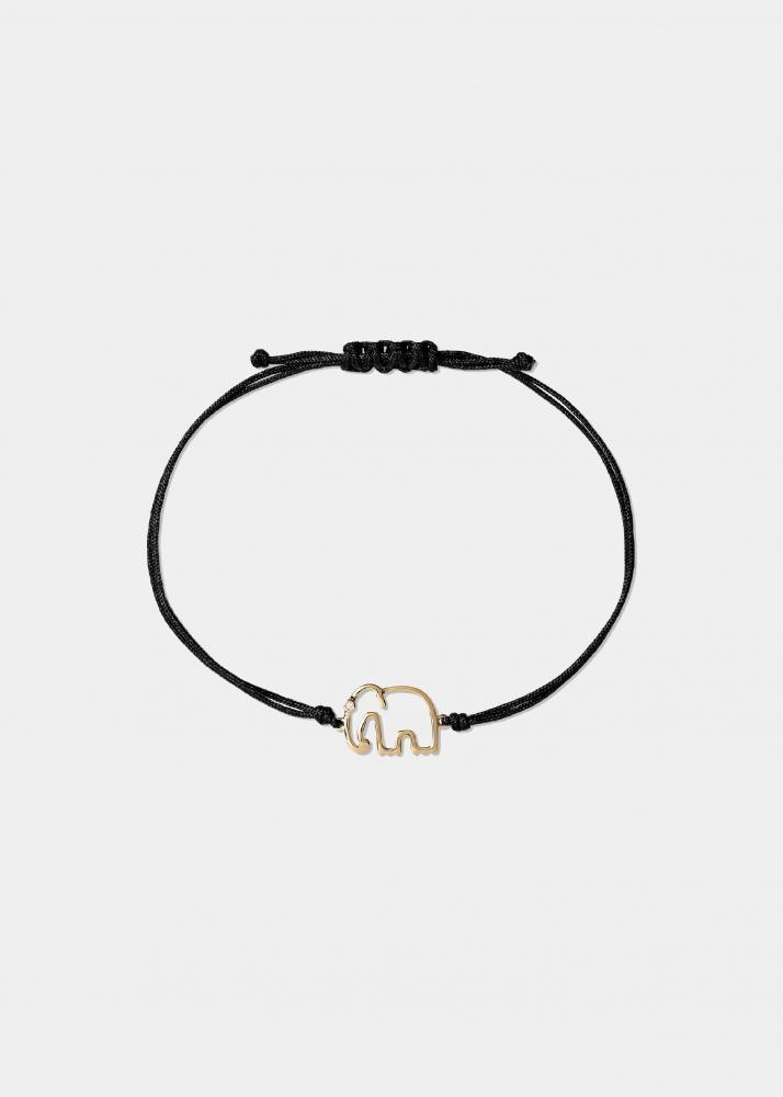 yvonne léon bracelet fil éléphant noir or jaune