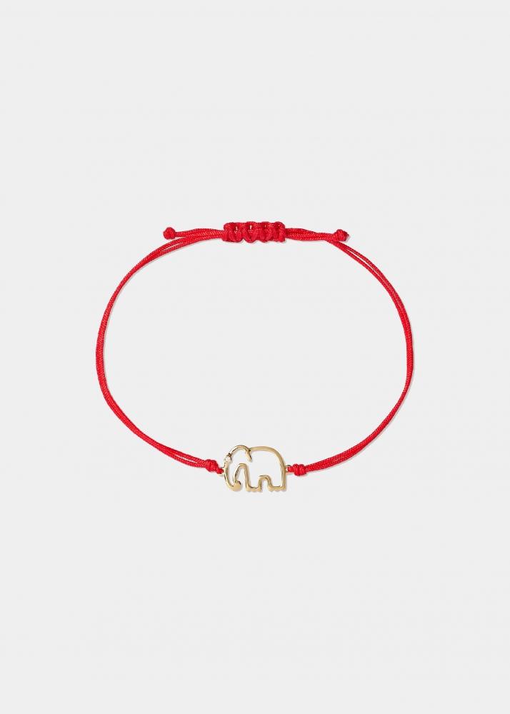 yvonne léon bracelet fil éléphant rouge or jaune