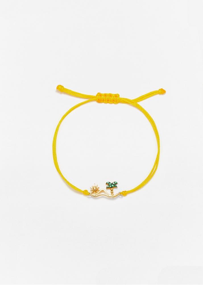 yvonne léon bracelet fil la plage jaune or jaune