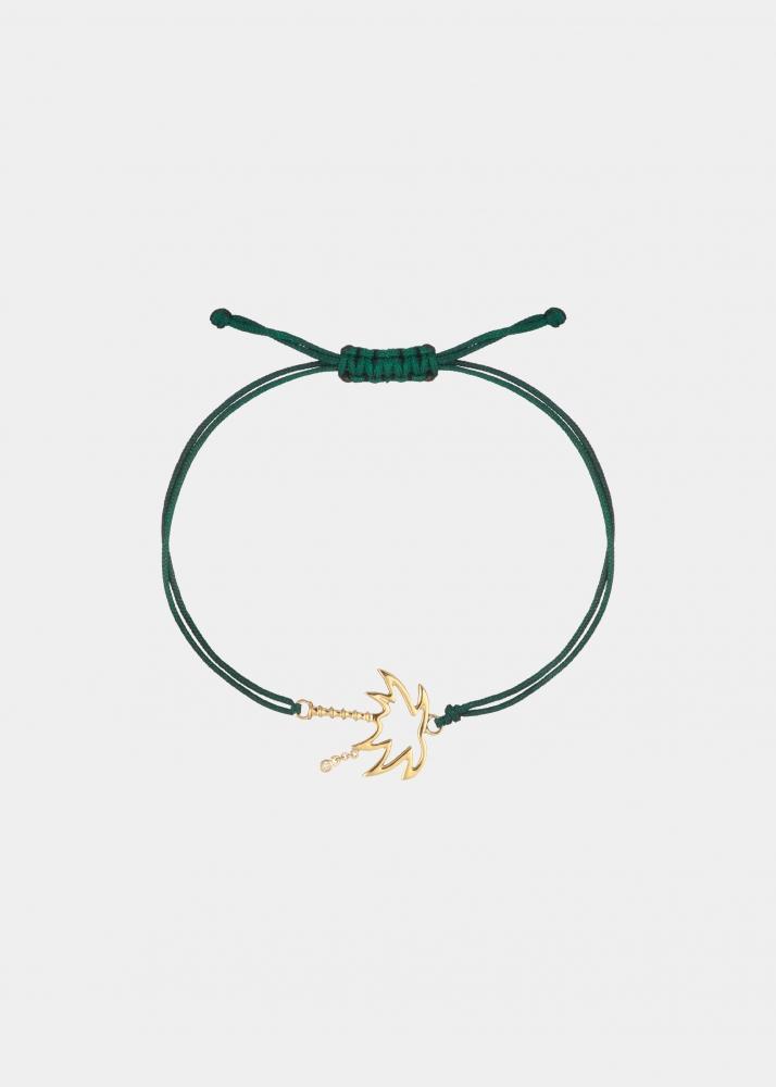 yvonne léon bracelet fil palmier vert or jaune