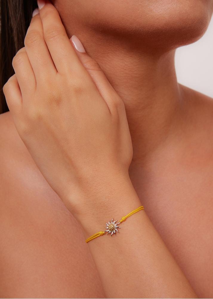 Yvonne Léon Bracelet Fil Soleil Jaune 2 Ors