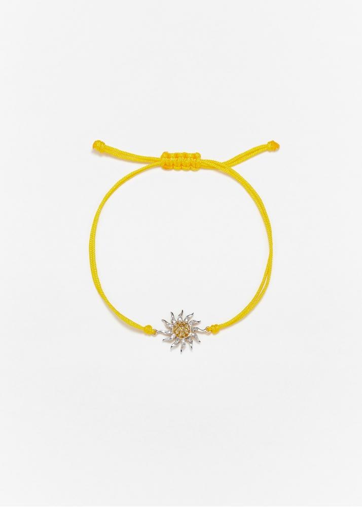 yvonne léon bracelet fil soleil jaune 2 ors