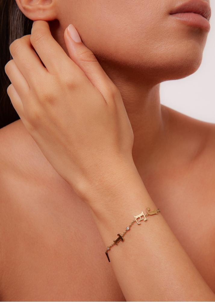 Yvonne Léon Bracelet Je T'aime Or Jaune