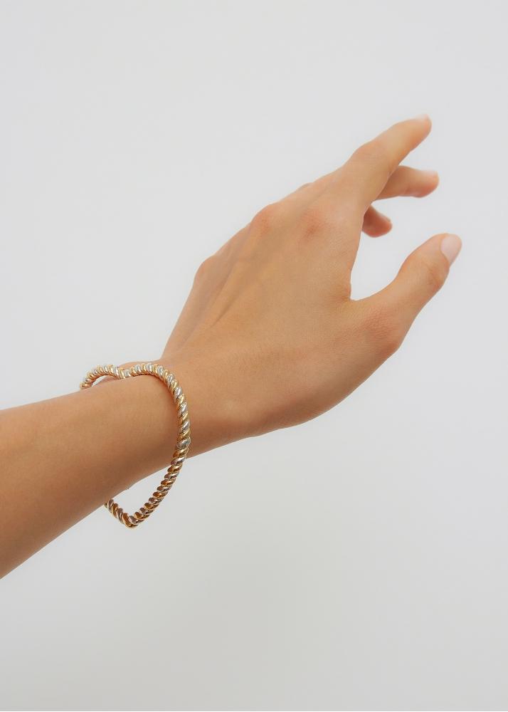 Yvonne Léon Bracelet Jonc Coeur Torsade 2 Ors