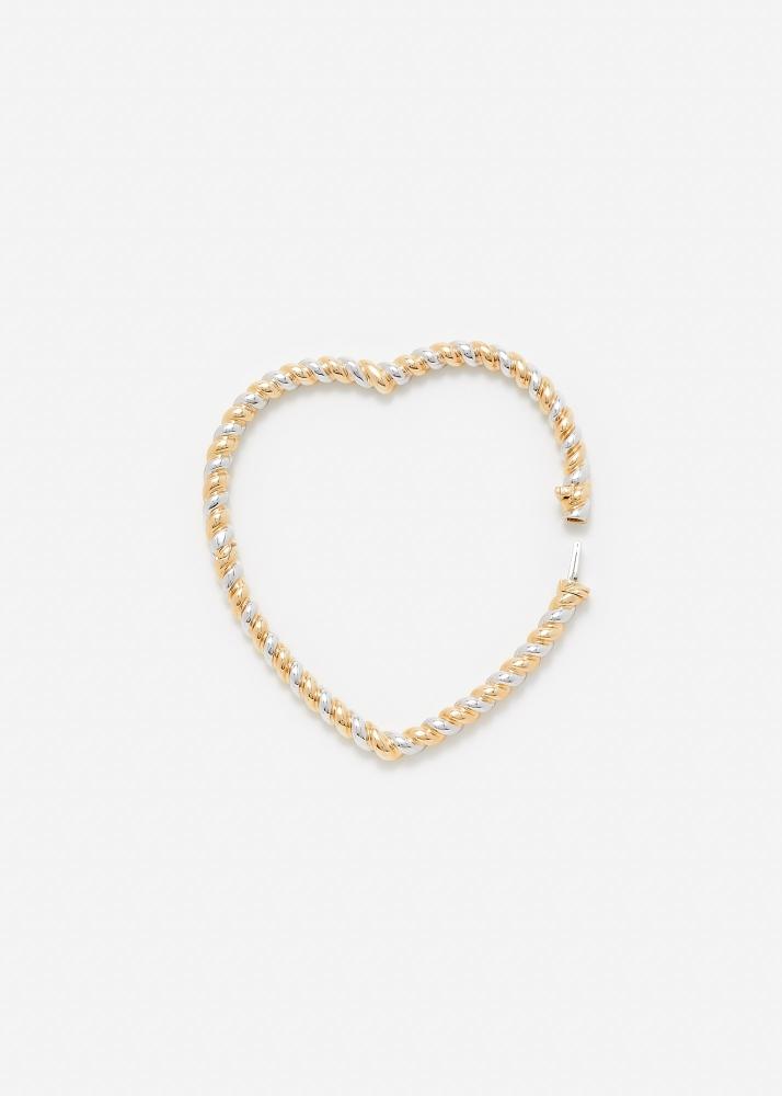 Yvonne Léon Bracelet Jonc Coeur Torsade 2 Ors