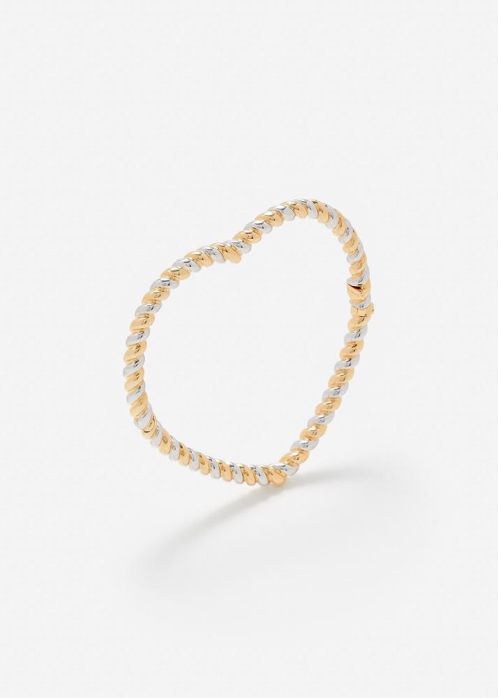 yvonne léon bracelet jonc coeur torsade 2 ors