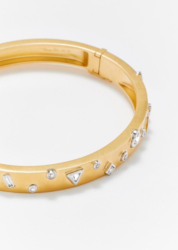 Yvonne Léon Bracelet Jonc Confettis Or Jaune